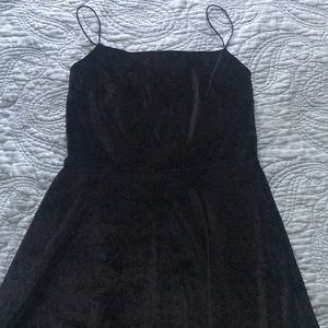 Black skater dress velvet urban outfitters